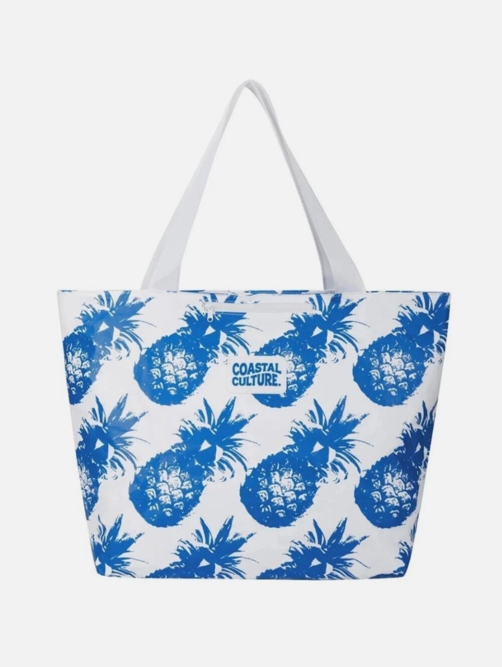 Coastal Culture Blue Pineapple Print Tote